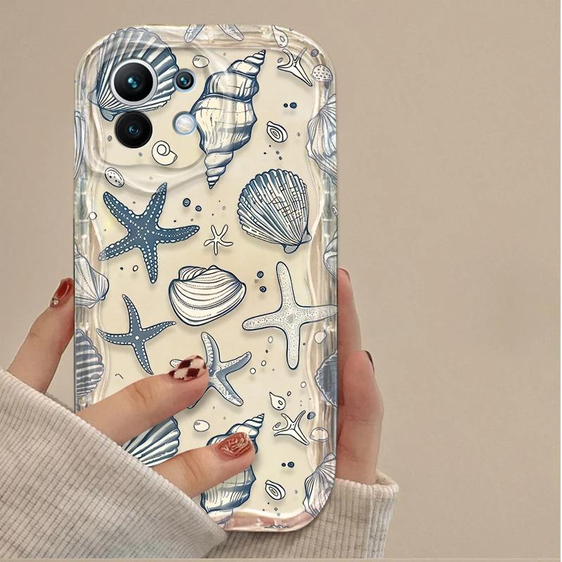 Colorful Marine Organism Phone Case For iPhone 17 AIR16e 15 14 13 12 11 Pro Max Mini X XR XSMAX 8 Plus 3D Wave TPU Back Cover