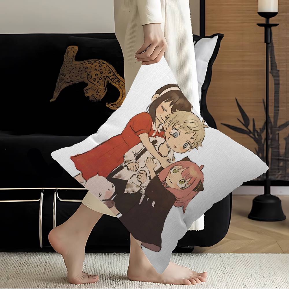 Anime Spy X Family Cushion Cover Inches Farmhouse Decor Home Throw Pillow Covers For Couch Decorations