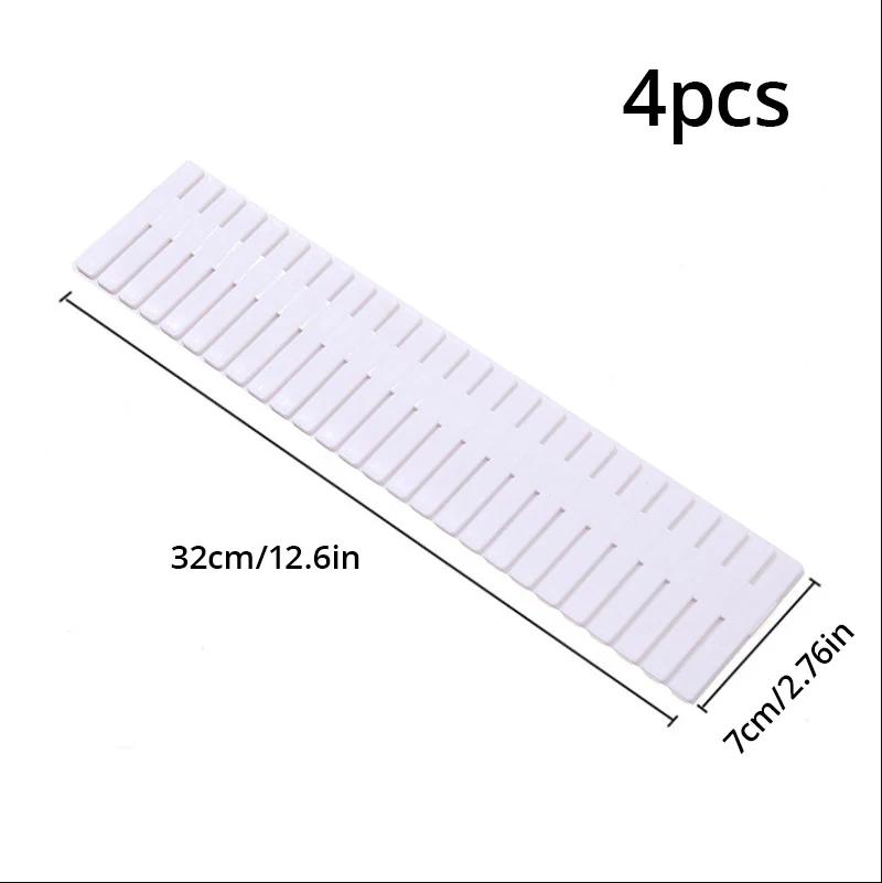 

4Pcs Plastic Panel DIY Drawer Organizer | With Adjustable & Free-Combinable Partitions | Convenient Household Drawer Storage
