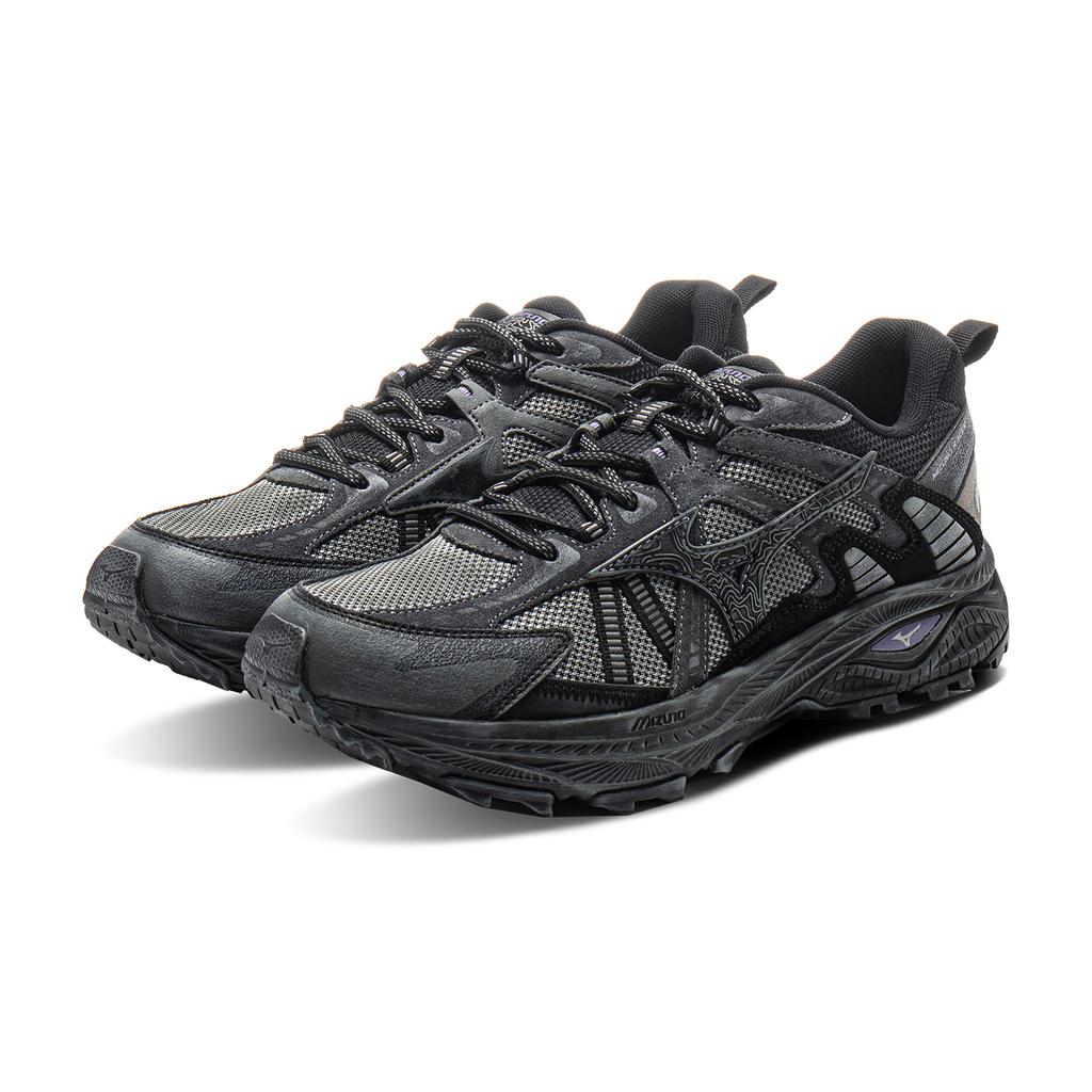 Mizuno Racer Trail Comfortable Shock Absorption Support Lightweight Breathable Low-Top Running Shoes Unisex Running Shoes Black D1GH223815