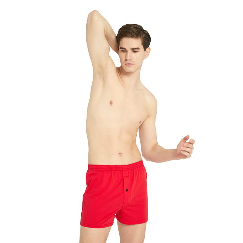 BXMAN Men's Red Cotton Boxer Briefs - 2 Pack