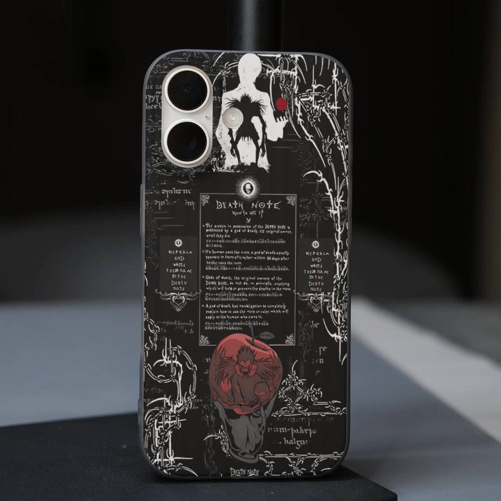 Japan Anime Death Note For IPhone 16 15 11 12 13 14 17 Pro Max PLUS Pro Soft Corrugated Silicone Back Phone Case