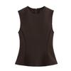Spring 2025 Women's European & American Style Double-Sided Vest Top with Long Pants