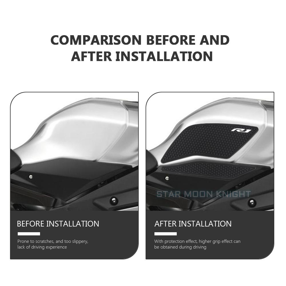 Motorcycle Side Fuel Tank Pads Protector Stickers Knee Grip Traction Pad For Yamaha YZF R1 R1M YZFR1 YZF-R1 2015 - 2021