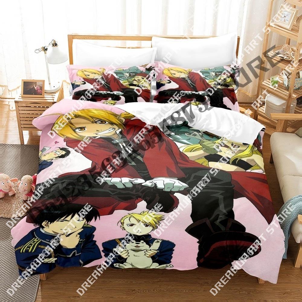 3D Print Fullmetal Alchemist Bedding Set Single Twin Full Queen King Size Bed Set Aldult Kid Bedroom Duvetcover Sets 3D Anime
