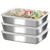 3pcs Stainless Steel Food Containers - Leakproof & Stackable with Clear Lids | For Camping, Home & Meal Prep2025new