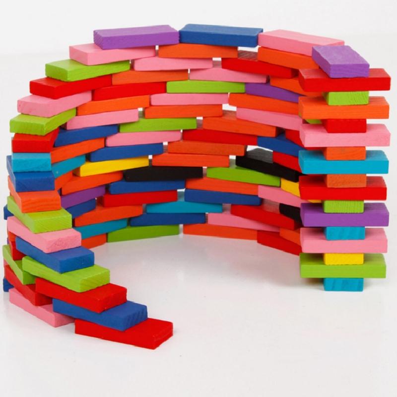 120Pcs Wooden Dominos Blocks Set Kids Game Educational for Play Toy Domino Racing Toy Game Preschool Table Toy Best Gift