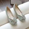 Rhinestone With Bow Crystals Non Slip Woman Flats Diamond Shoes for Women Comfortable and Elegant Summer a Spring Popular
