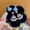 Korean Silver Needle Zircon Fan Stud Earrings, Light Luxury and High-end Exquisite Versatile Earrings, New Great-looking Earrings.