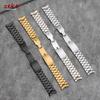 Zilver Goud Zwart Roestvrij Staal Horlogeband 16mm 18mm 20mm 22mm 24mm Gebogen Eind Band Vervanging Polsband Armband met Gereedschap