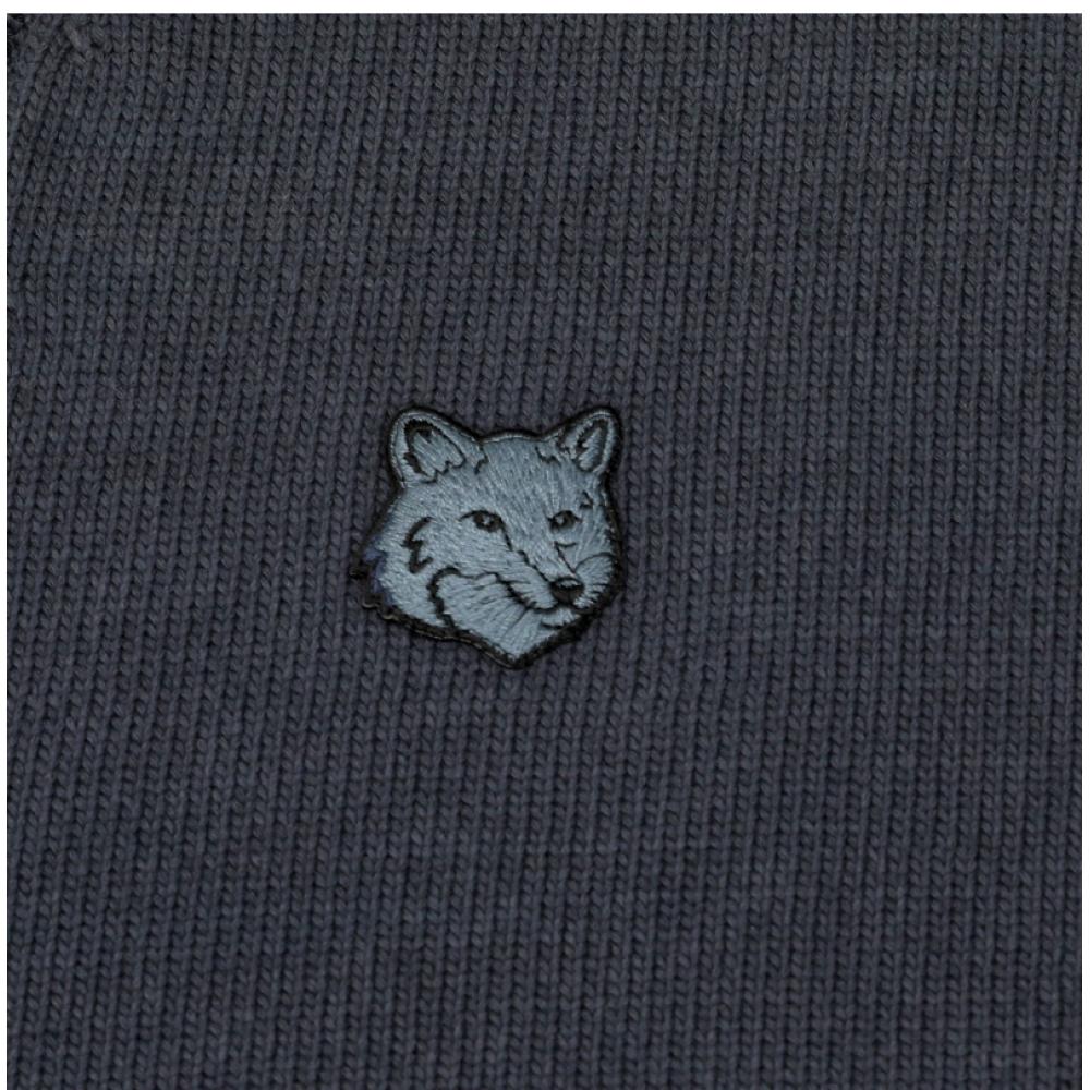 MaiSon KitSune Bold Fox Head Patch V Neck Men S Cardigan Om00502kt1099