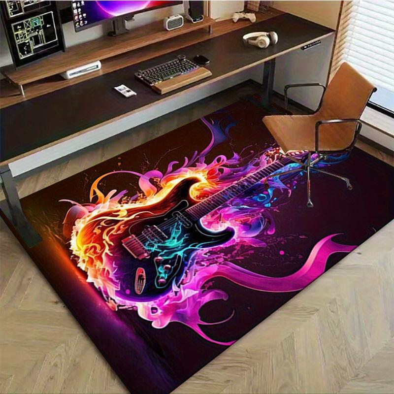 1pc. Colorful Electric Guitar Abstract Art Print Home Decor Rug Office Carpet Chair Mat Outdoor Gift