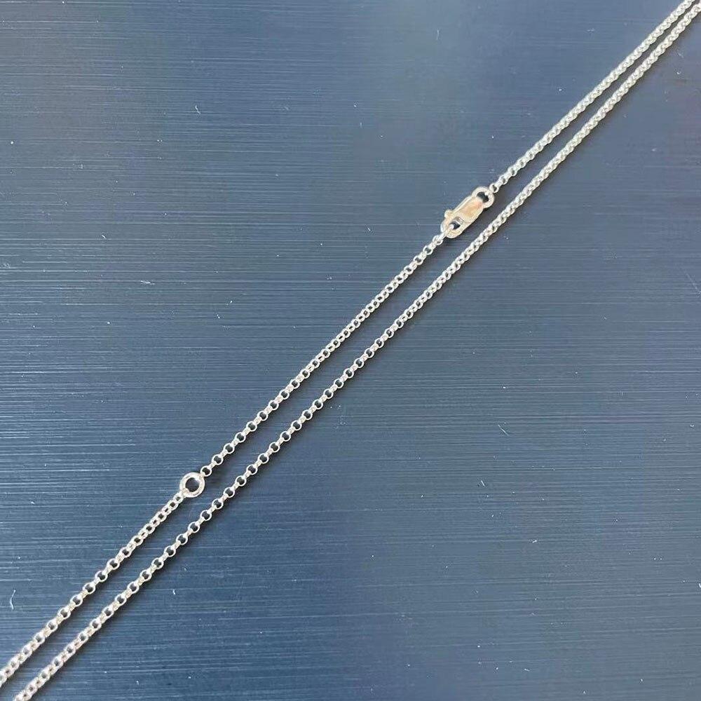 

Ожерелье из стерлингового серебра 925 пробы с цепочкой Rolo, регулируемая длина 2mmx40cm