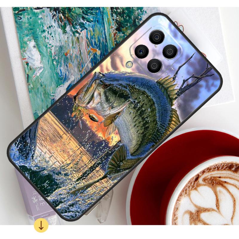Bass Fishing Lake Fisherman Case For Samsung Galaxy M13 M16 M11 M21 M31 M20 M23 M54 M14 M34 M52 M32 M12 M36 M56 M15 M55
