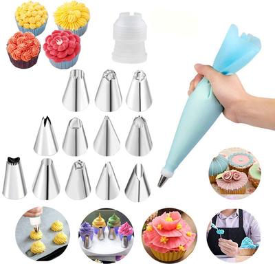 Kuchen Dekorationswerkzeug Set Silikon Spritzbeutel DIY Kuchen Vereisung Piping Edelstahl Düse Wiederverwendbar Creme Dekorationsmund Backwerkzeug