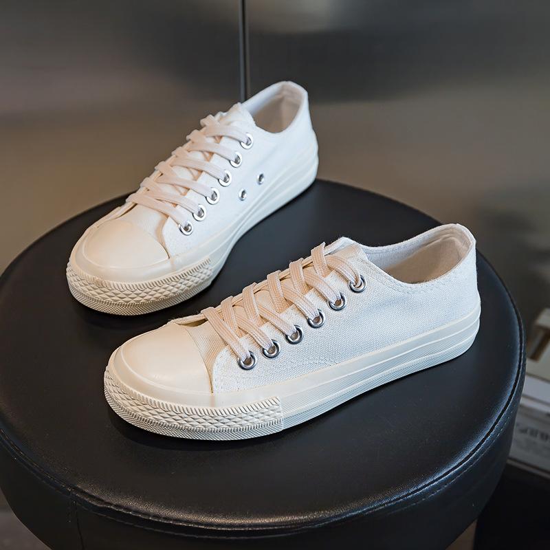 Women's High-Top Canvas Shoes New Pure White Spring Ins Harajuku Style Versatile Student Trendy Board Shoes