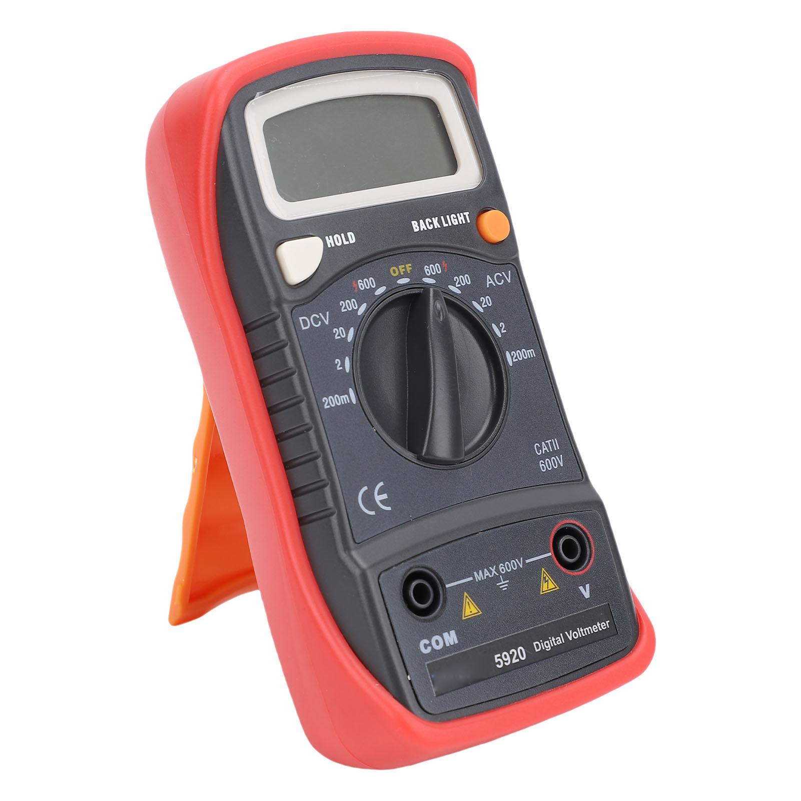 

Digital Multimeter DC AC Voltmeter LCD Backlit Display 200mV to 600V Electrical Voltage Meter