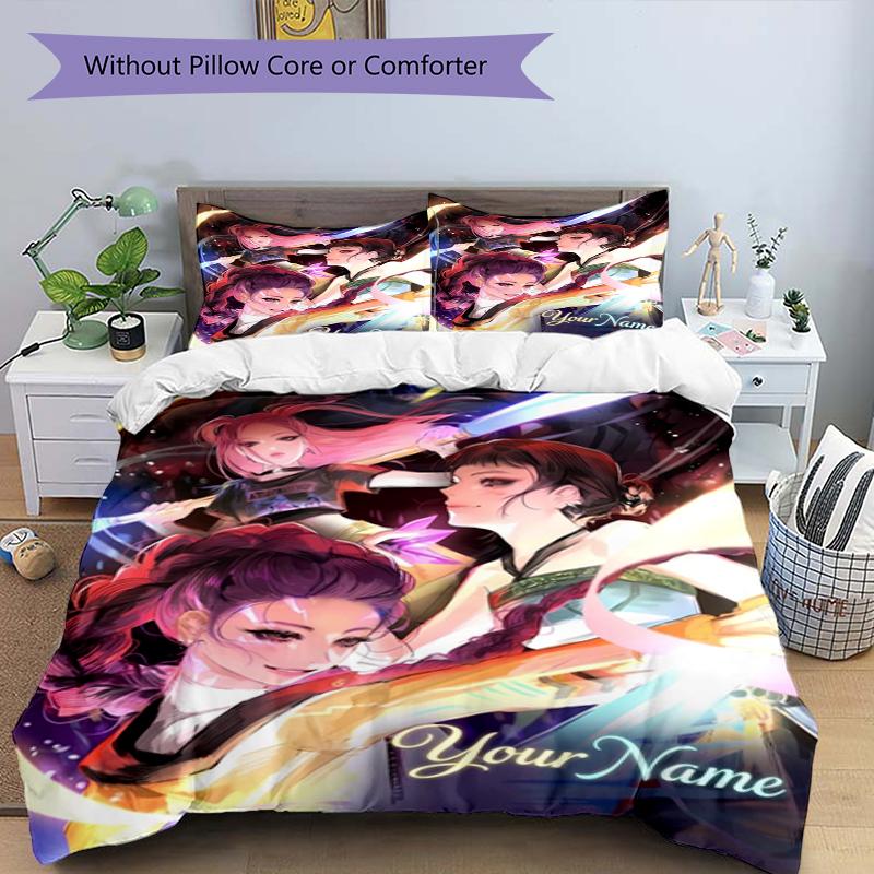 Epic Journey Custom Name Text Print 1Pc Bedding Set Duvet Cover With Two Pillowcases Soft Bed Linen For Household Bedroom