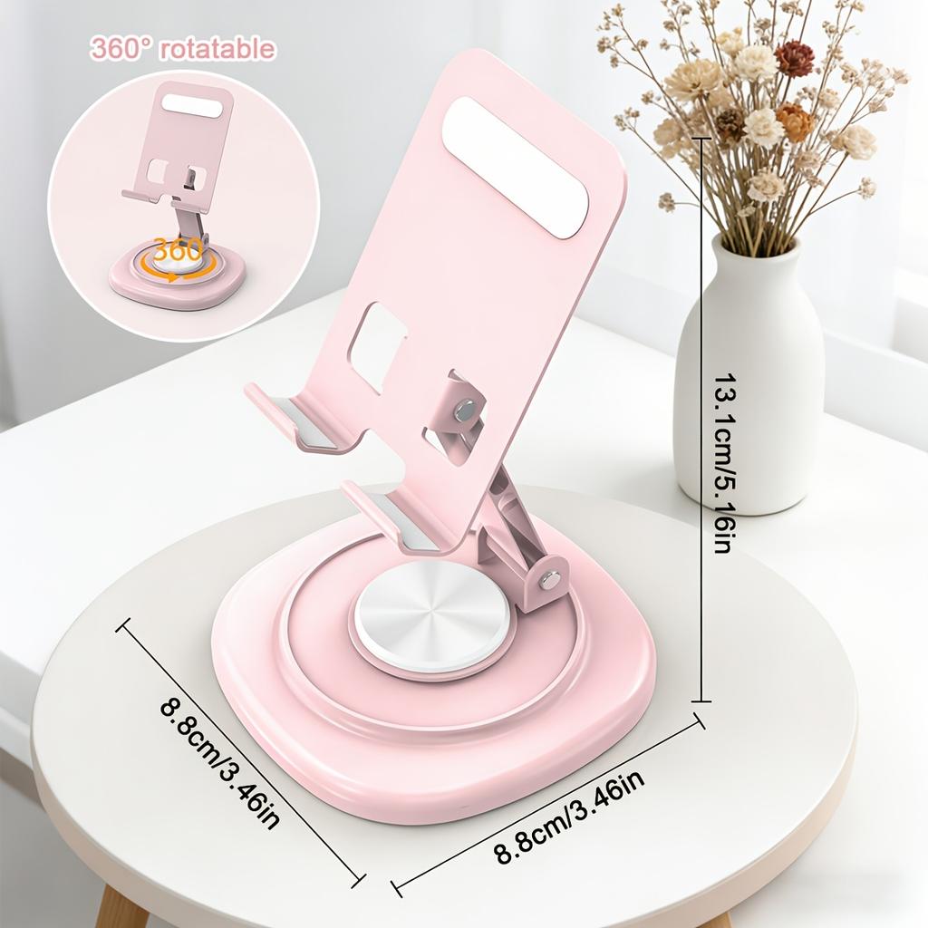 1-Pack 360° Rotating Folding Phone Stand,Portable Folding Design,Stable and Non-Slip,Easy to Carry and Store,Suitable for Office