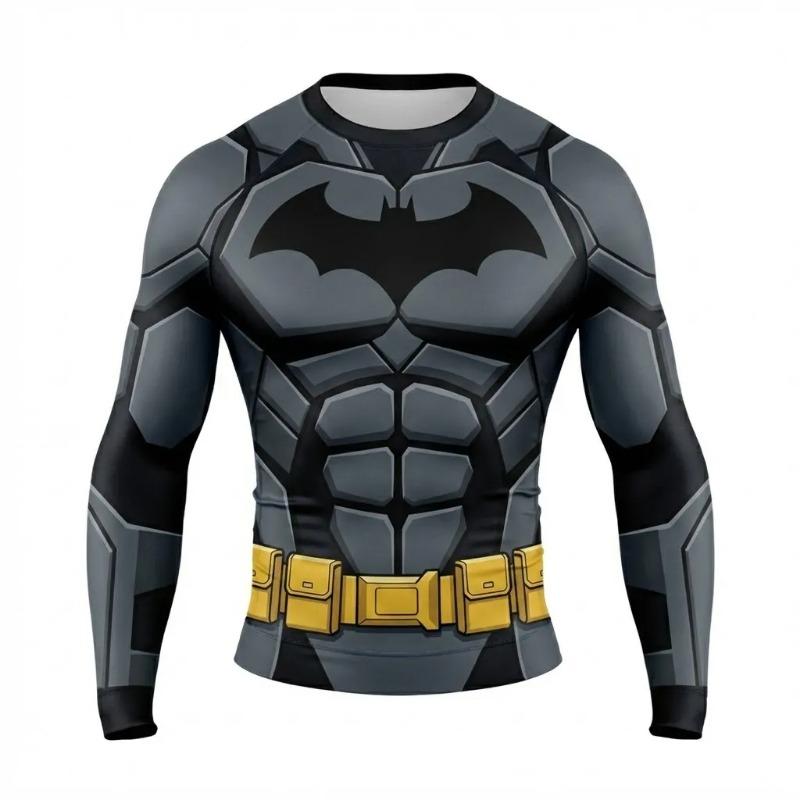 Summer 3D Printed Men's Sports Fitness Training Running Breathable Quick Drying Long Sleeve T-shirt