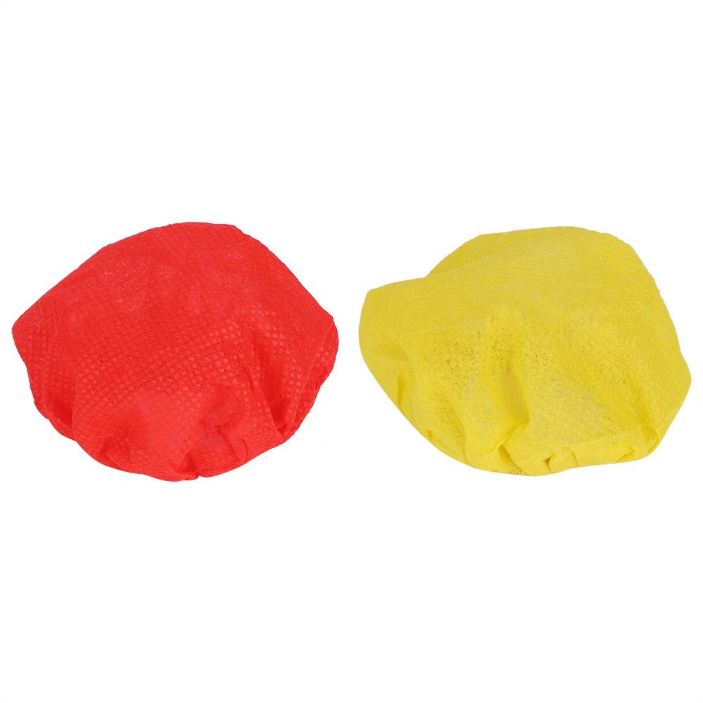 100 Stück Einweg-Vlies-Mikrofonabdeckung Zubehör für KTV Bühne Interview Zubehör(Rot und gelb )