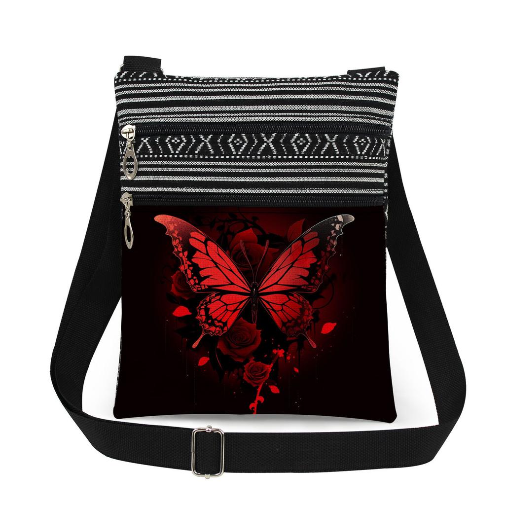 1PC Butterfly Print Tote Bags Women Shoulder Handbags Postman Package 6916