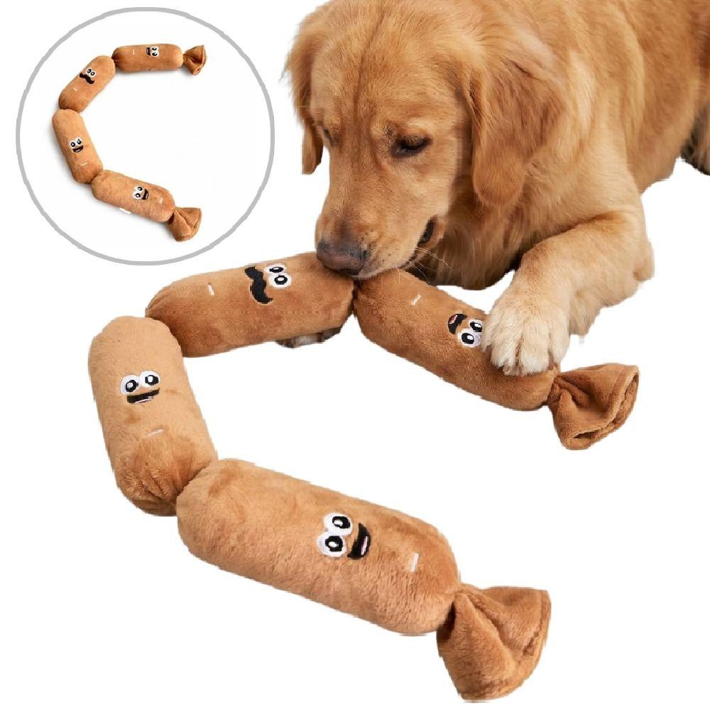 Funny Cartoon Sausage Sound Bite-resistant Wear-resistant Pet Chew Cleaning Tooth Soft Teeth Grinding Indoor Outdoor Use