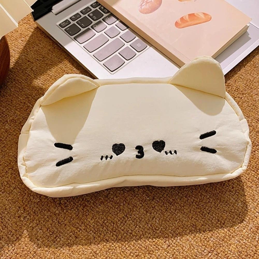 Funny Embroidered Cat Pencil Case Cartoon Kitty Stationer Bag Stationery Storage Bag Student Use