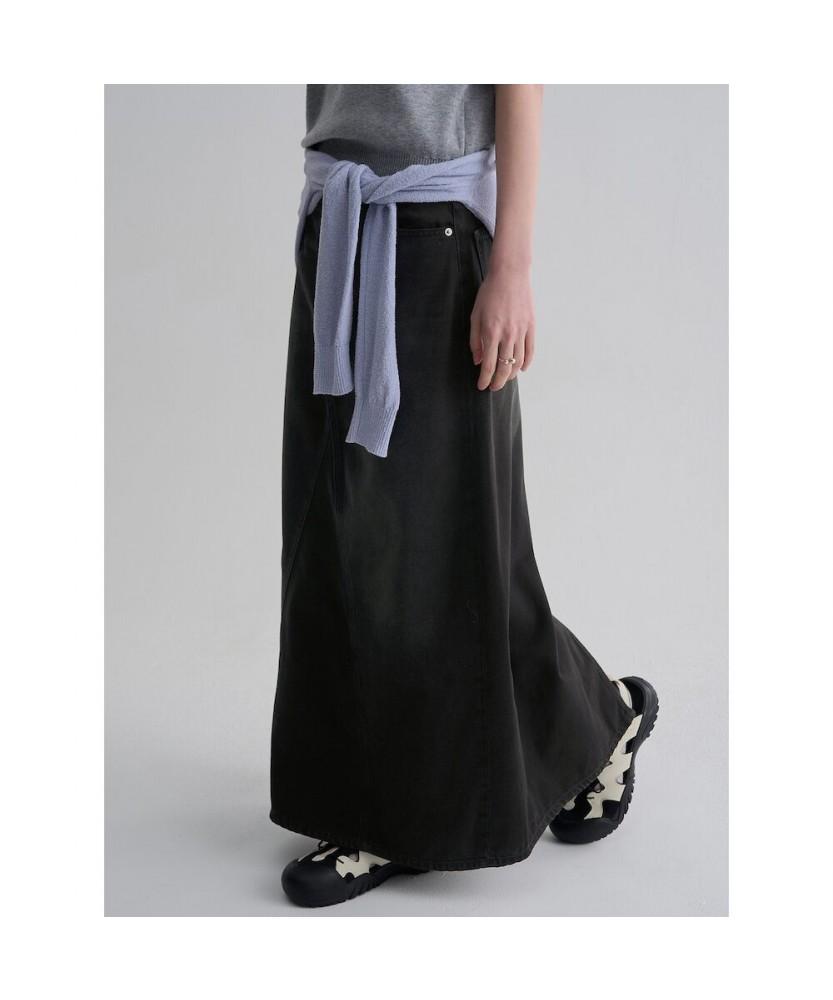 8seconds Tencel Blended Denim Maxi Skirt Ash