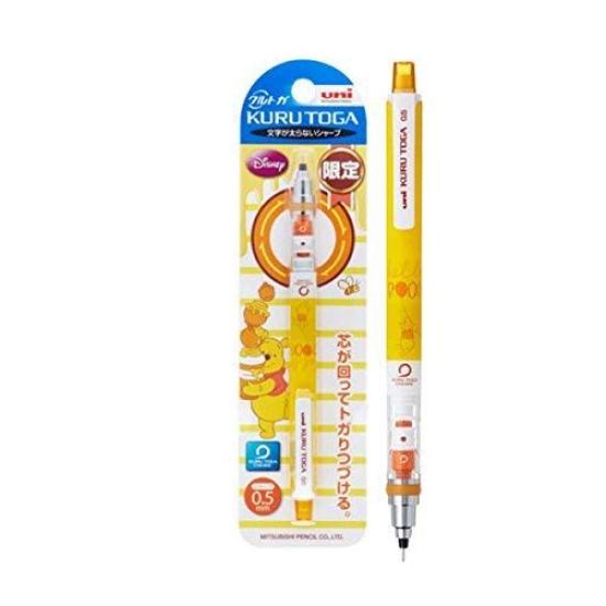 Mitsubishi Pencil Limited Edition Kurutoga Mechanical Pencil Standard Model Disney Winnie the Pooh Yellow 0.5mm
