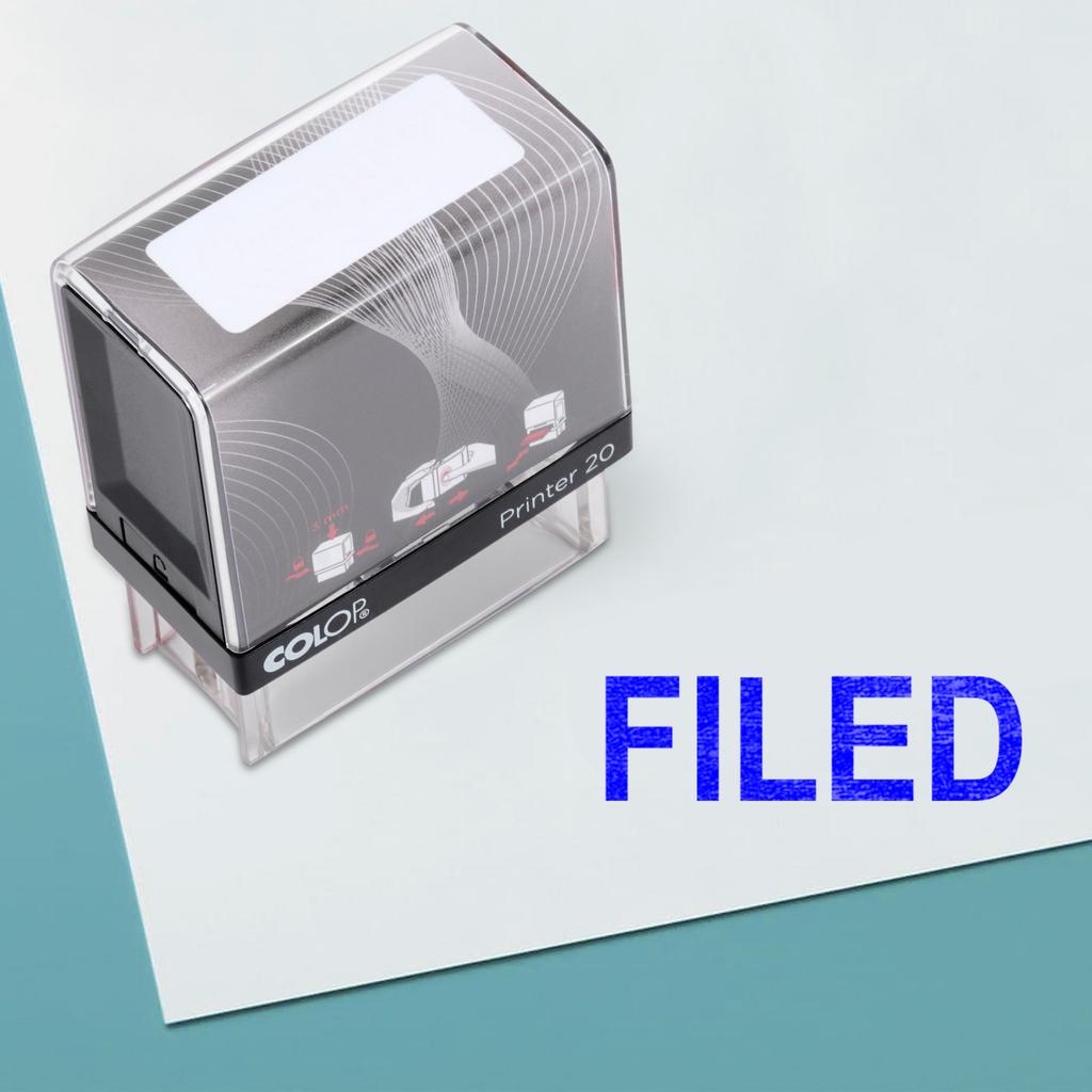 FILED Self Inking Rubber Stamp Custom Colop Office Stationary P20 Mini Stamper