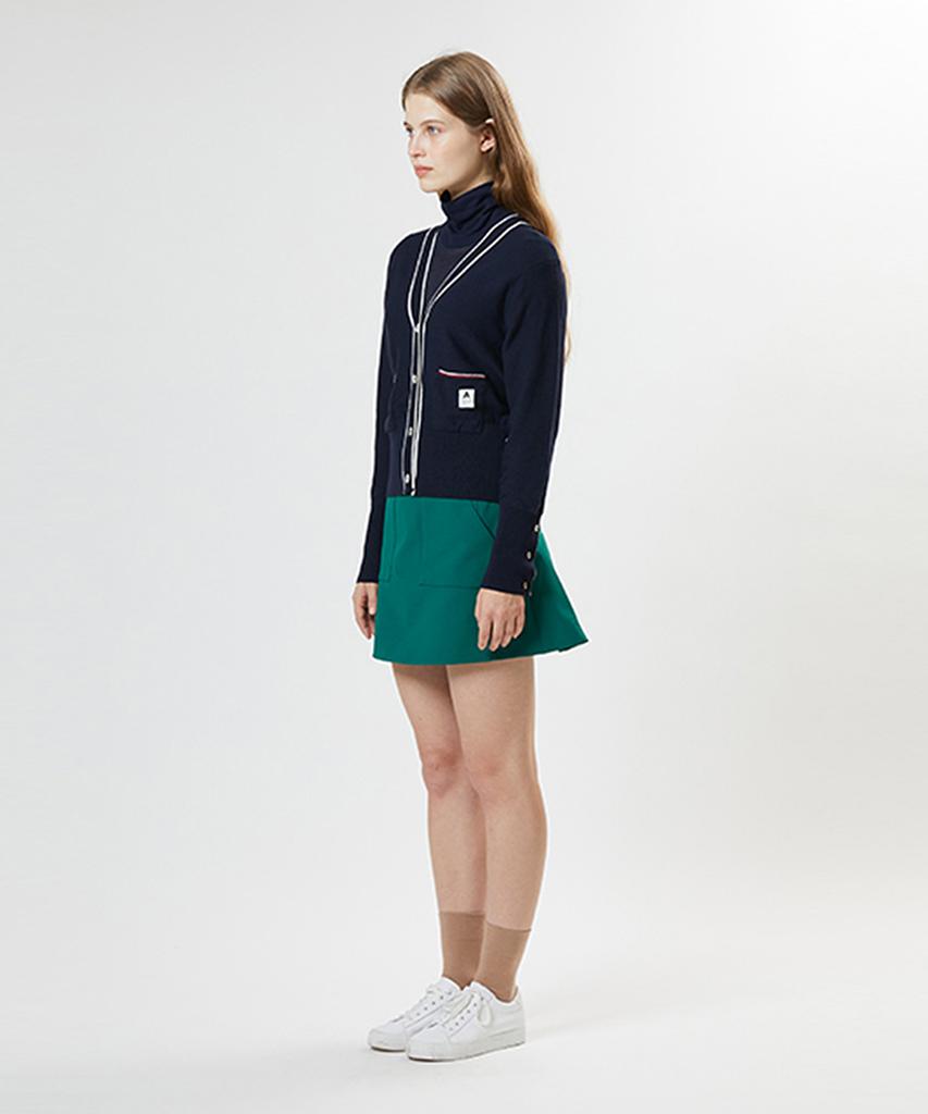 A Ben Front Pocket A-Line Skirt Green