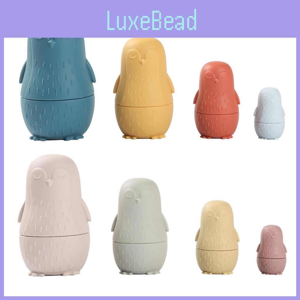 Penguin Silicone Nesting Doll Toy With Diy Design For Cognitive Skills And Playtime