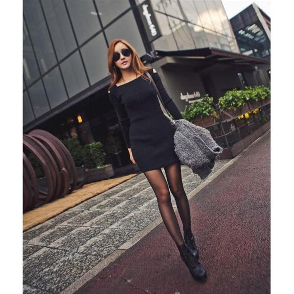Premium Quality Femme Manches Longues Moulant Mini Robe Tricot For Autumn Winter Events