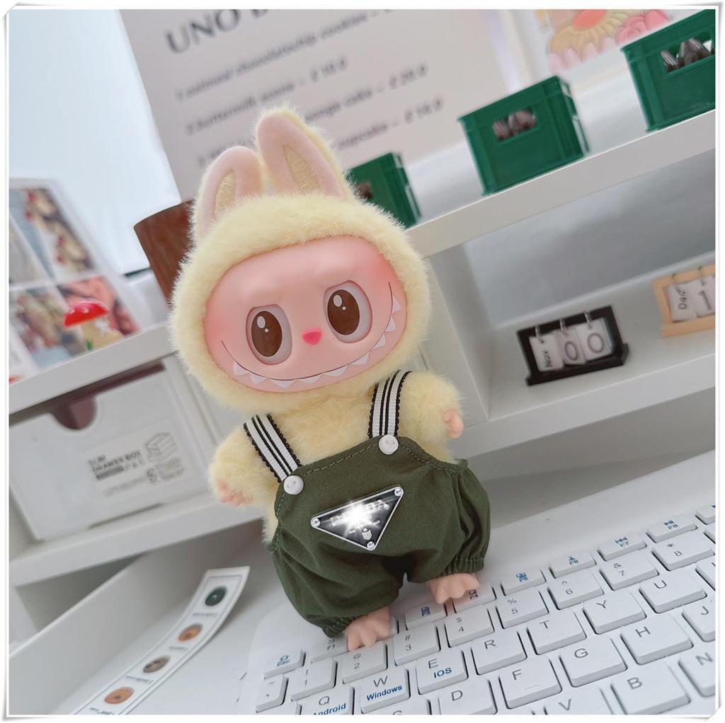 10cm & 17cm Cotton Doll Clothes Replacement Set: Overalls & T-Shirt