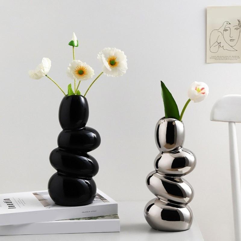 Pebbles Vase Resin Molds Plant Flowerpot Silicone Mould Concrete Cement Gypsum Mold DIYs Crafts Home Decors
