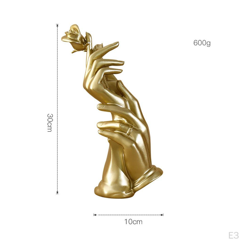 Creative Resin Sculpture Hand-Held Rose Desktop Modern Living Room Study Statue Figurines Crafts
