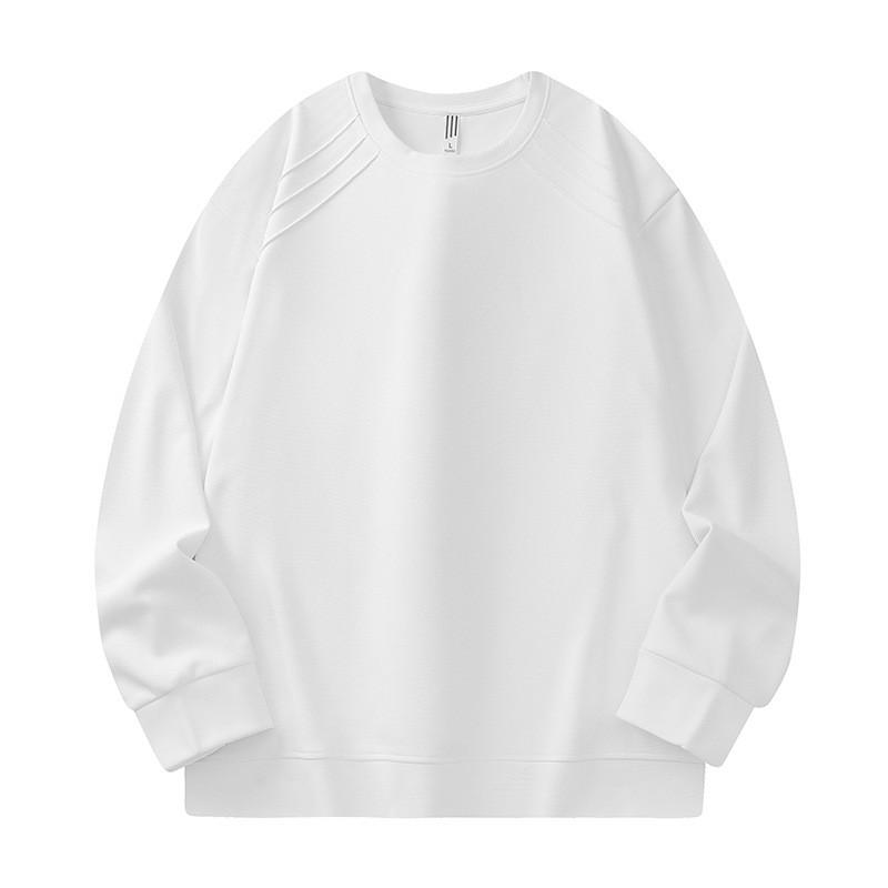 Unisex Oversized Crewneck Sweatshirt Black White Casual Long Sleeve Hoodless Pullover Men Women