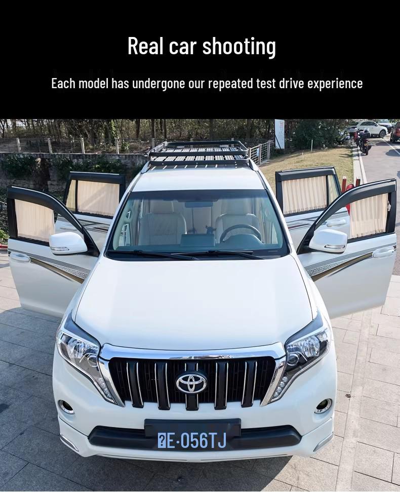 Mercedes C260L/V300 Suede Car Window Curtains - Double Rail, Non-Destructive Installation, Sun Protection & Light Blocking.