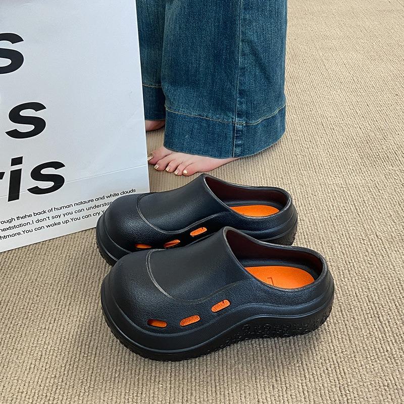 New summer male and female chefs shoes one-word solid color slippers female nurse surgery shoes hole shoes