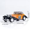 Vintage Classic Car Die-Cast Model 11.5Cm Orange Pull-Back Toy With Openable Doors Collectible Retro Car For Kids