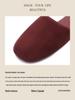 High-End Minimalist Genuine Leather & Suede Slippers - Non-Slip Sole, Unisex, All-Season Indoor Footwear