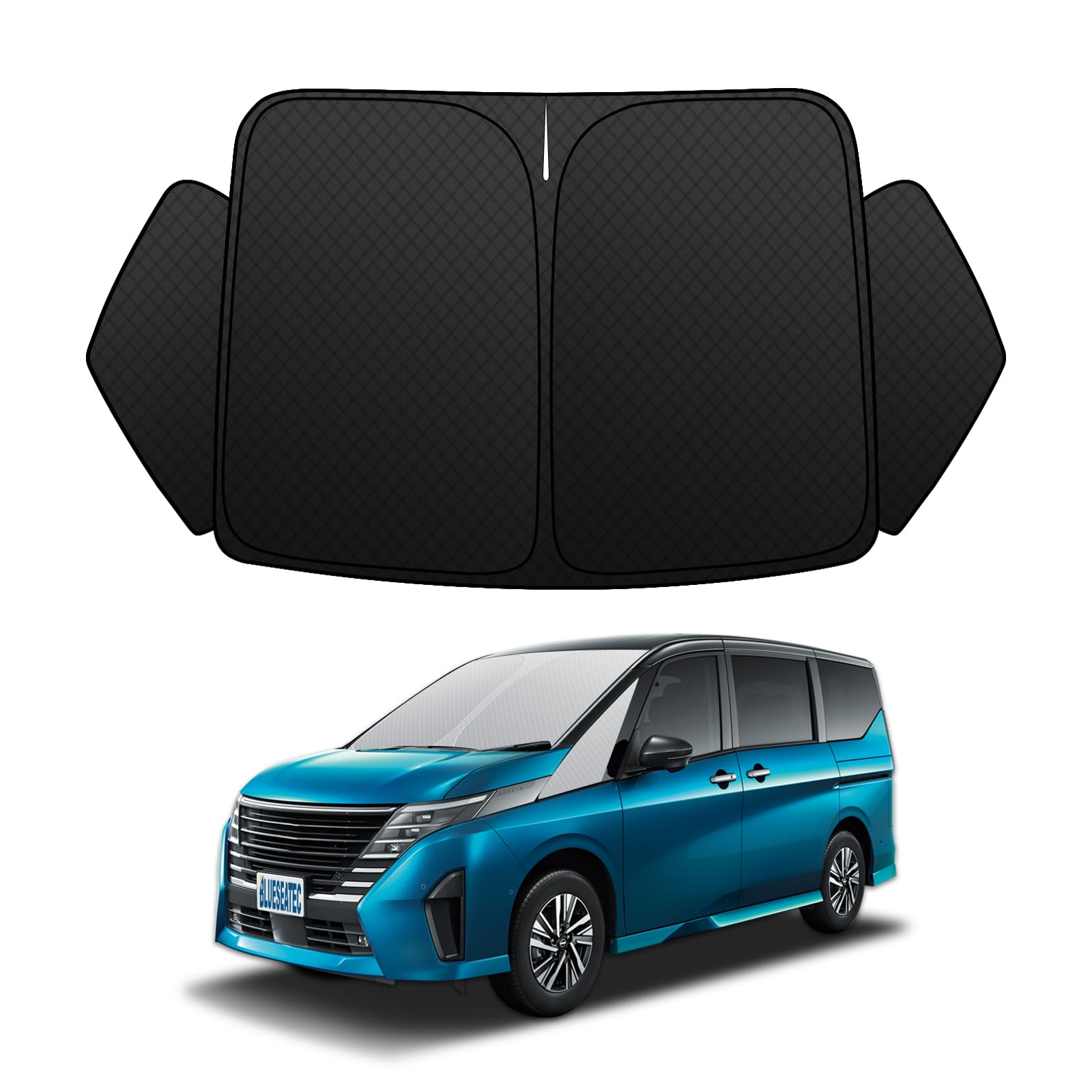 

Nissan Serena C28 Front Windshield Sunshade UV No Suction Cups Light Heat Summer UV Easy Installation and Interior with Storage Bag [Enhanced Version]
