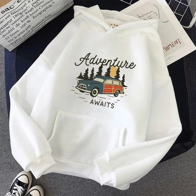 Damen Unisex Coole Abenteuer-Print Hoodies Lässige Frühling Herbst Langarm Sweatshirts Outdoor Sportbekleidung Hochwertige Oberteile