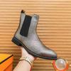 Italian Brand Fashionable Men's Chelsea Boots Luxury Gold High-end Banquet Suit Dress Shoes Men's Business High Top Short Boots