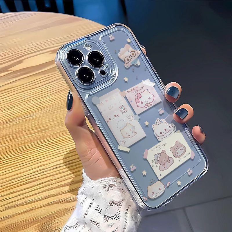 Przezroczyste miękkie etui na telefon Sleeping Bear dla Apple 17 Pro Max/15 Pro/11/7/8