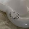 S925 Silver Stunning Geometric Open Adjustable Ring For Women With Elegant Smiley Design Face