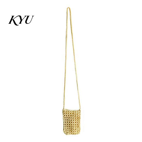 Elegant Hollow Pattern Bag Boho Crochet Phone Bag, Handmade Crossbody Cell Bohemian Woven Lightweight Small Clutch Purse for Women Travel Daily