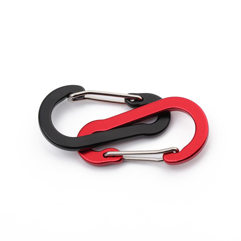 Multicolor Aluminum Alloy No. 5 Gourd-shaped Carabiner for Backpack Water Bottle with Flattened Spring Buckle