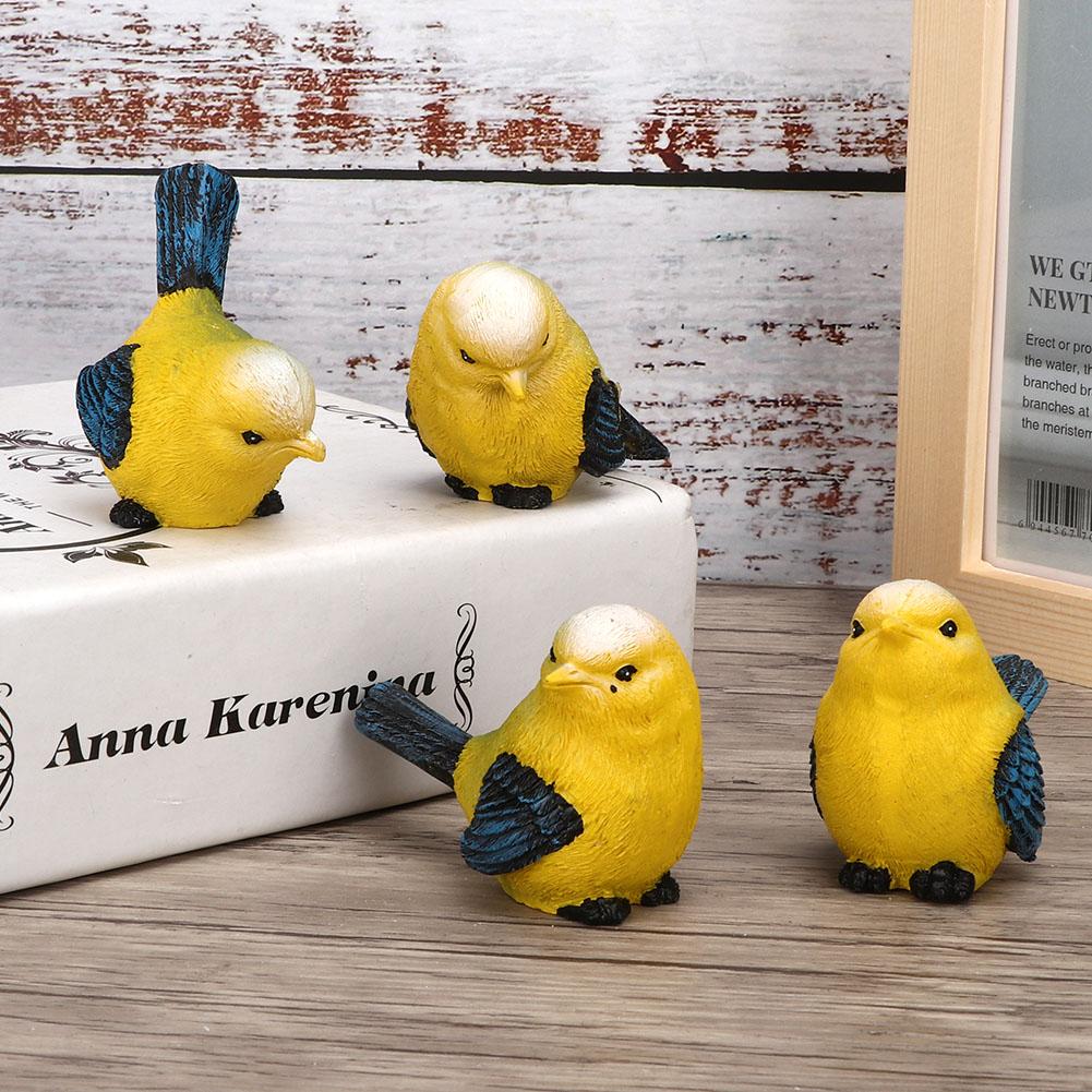 4pcsCelsiusset Lawn Garden Courtyard Resin High Simulation Bird Decoration Animal Ornament
